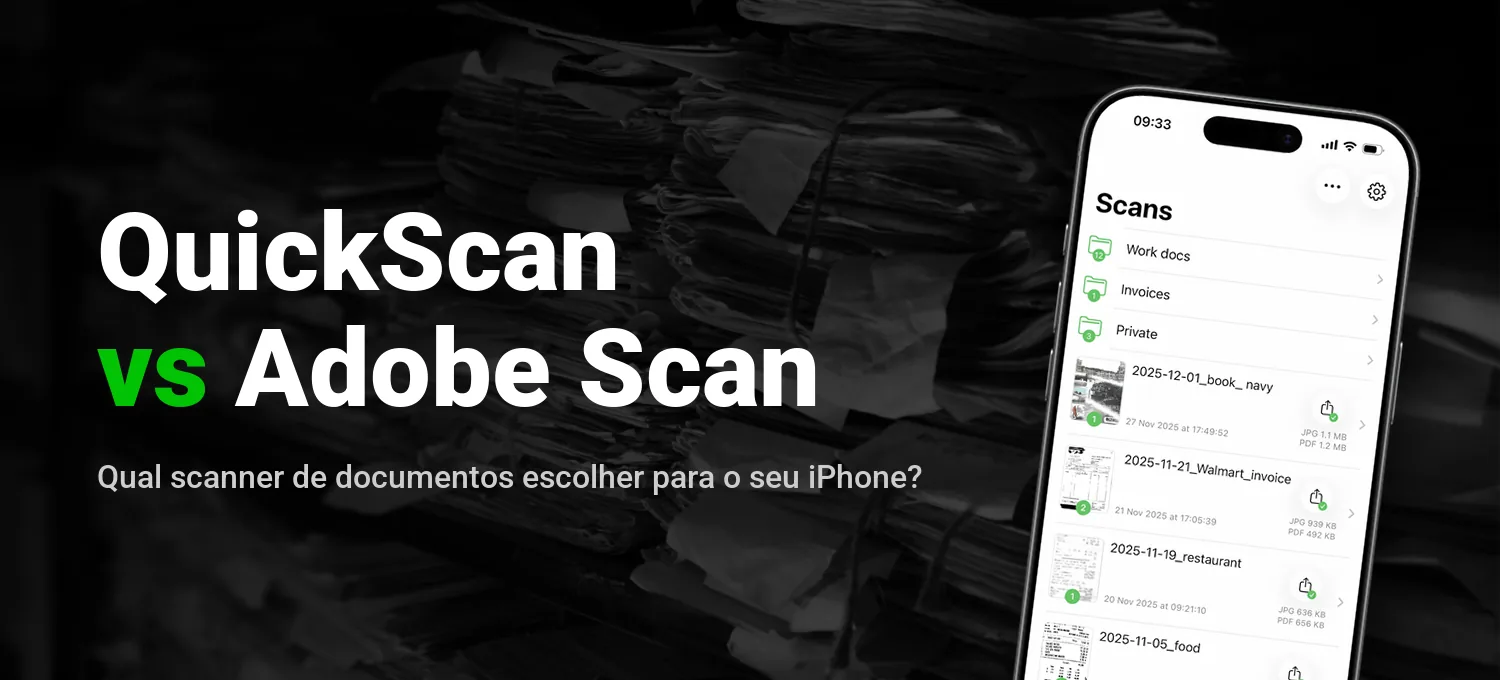 QuickScan vs Adobe Scan: comparativo de apps de scanner de documentos para iPhone