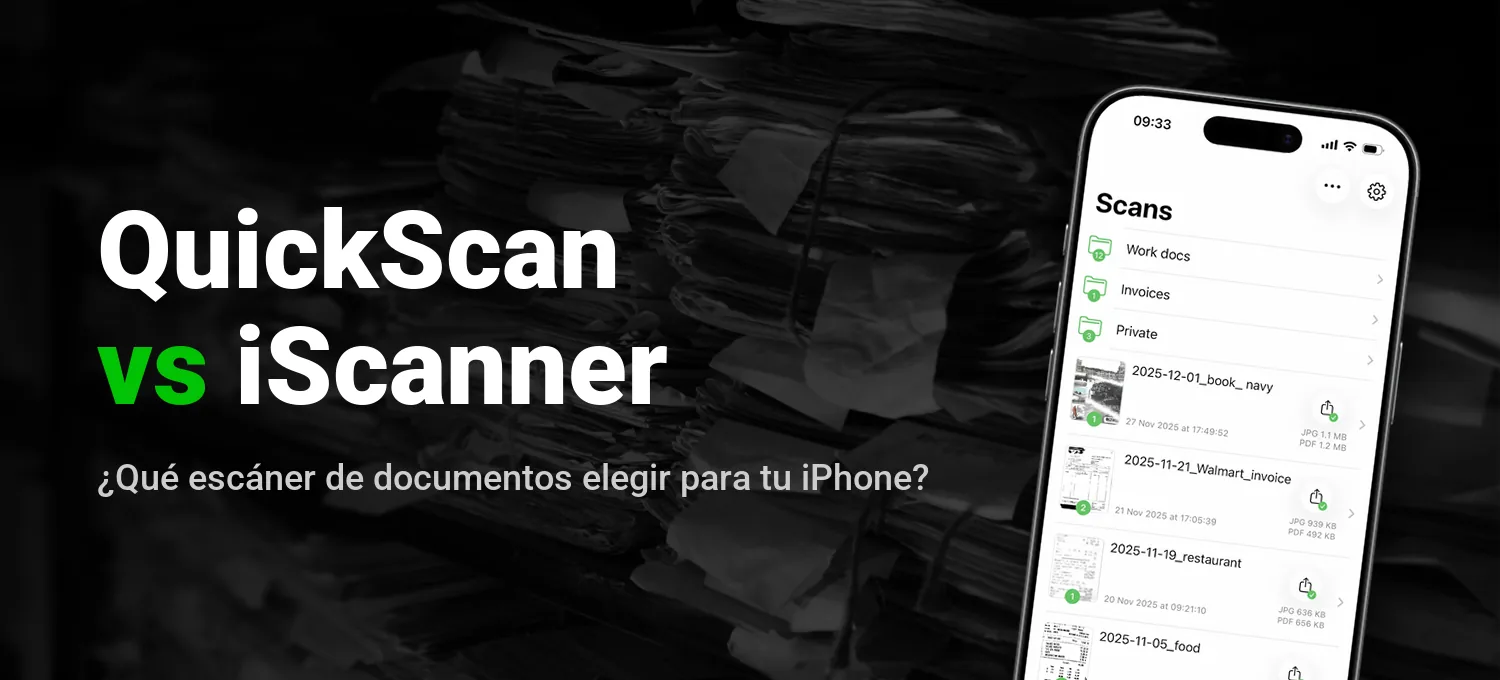 QuickScan vs iScanner: comparativa de escáneres de documentos para iPhone