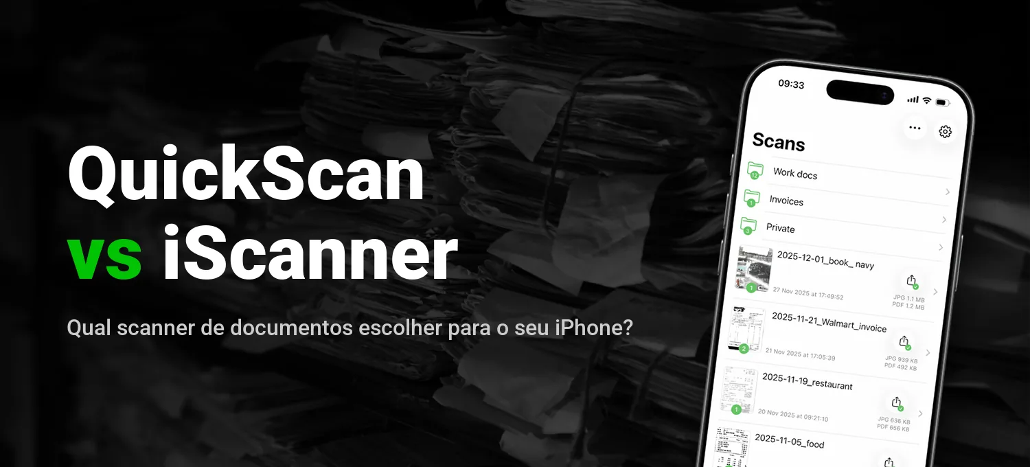 QuickScan vs iScanner: comparativo de apps de scanner de documentos para iPhone
