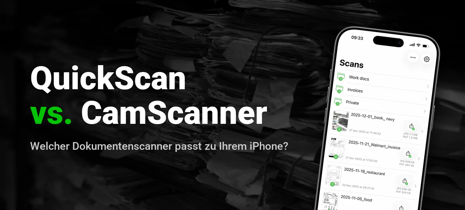 QuickScan vs. CamScanner