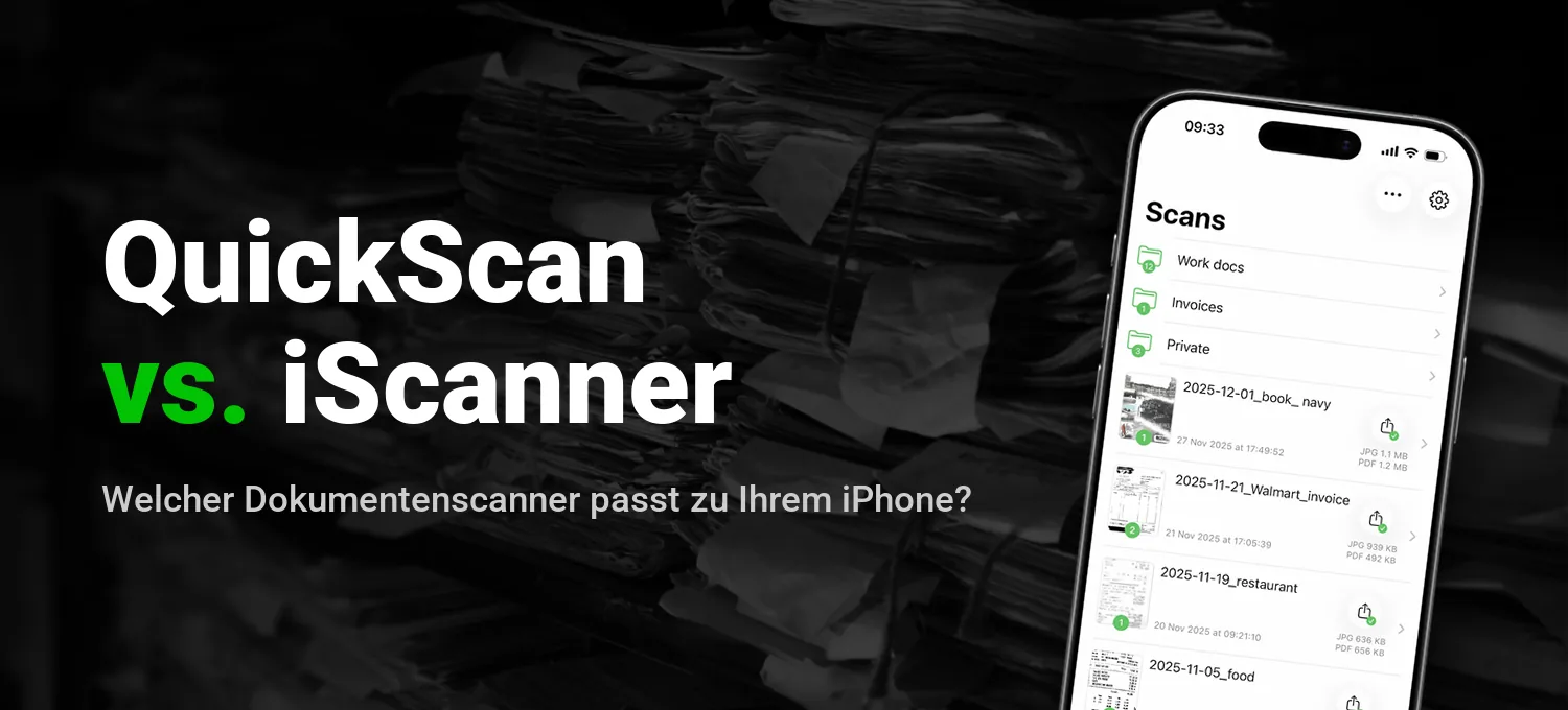 QuickScan vs. iScanner: Dokumentenscanner fürs iPhone im Vergleich